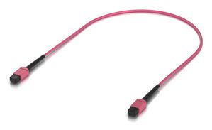 Ubiquiti Indoor OM4 multi-mode fiber  patch cable with MPO-12 Type  B UPC connectors designed for 100G applications. 0.5M
