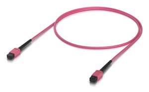 Ubiquiti Indoor OM4 multi-mode fiber  patch cable with MPO-12 Type  B UPC connectors designed for 100G applications. 1M