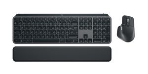 MX Keys S Combo - Tastatur-und-Maus-Set - hinterleuchtet - kabellos - Bluetooth LE - AZERTY - Franz - Tastenschalter: Scissor-Key - Graphite