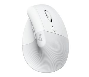 Logitech Lift for Business Vertical Mouse ergonomic 6 buttons wireless Bluetooth 2.4 GHz Bolt USB receiver off-white