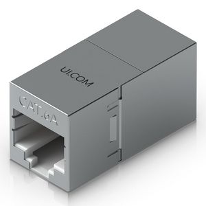 Ubiquiti Compact, inline RJ45 coupler  with shielding for ethernet  cable extension.