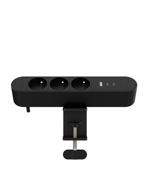 MicroConnect Multi Desktop Power Socket 3  Ways French, 1 x USB-A, 2 x  USB-C, 30W, 1,8m