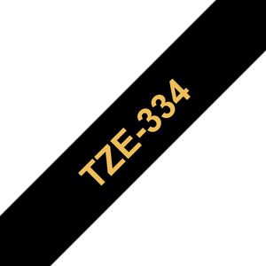 Brother Tape Gold on Black 12mm Laminated tape 12mm, Gold on  black, TZe, Thermal transfer, Brother, PT-1280HK, PT-1280SN, PT-1280KT,
