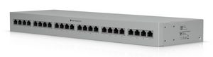 Ubiquiti Rack-mount indoor panel  supports up to 10 GbE, PoE++,  and 20kA surge discharge per port.