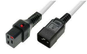 MicroConnect Powercord C19 IEC Lock - C20  White 2m, PC1299