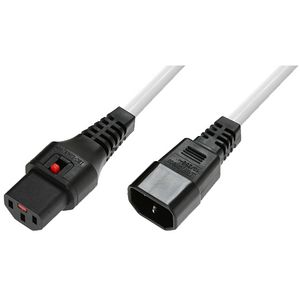 MicroConnect Powercord C13 IEC Lock - C14  White 1,5m, PC1278