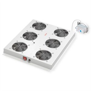 ROLINE 19-Zoll Dachlftereinheit 6 Lfter, Thermostat fr Serverschrank grau