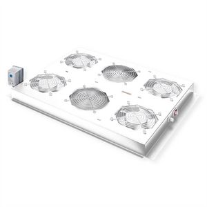 ROLINE 19-Zoll Dachlftereinheit 4 Lfter, Thermostat fr Serverschrank grau