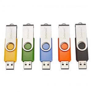 STICK 10er Pack Intenso Basic Line Typ-A USB-Stick 8GB Swivel, bis zu 28 MB/s, USB 2.0