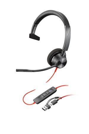 Poly Blackwire 3310 Microsoft  Teams Certified USB-C Headset  TAA