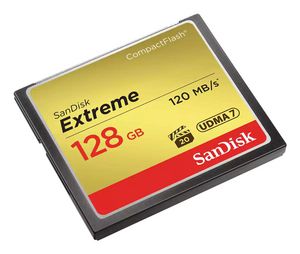SanDisk Extreme CompactFlash-kort 128GB 120MB/s