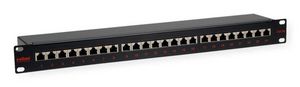 ROLINE 48,26cm 19Zoll-Patchpanel 1 HE 24 Ports Kat.5e Class D schwarz
