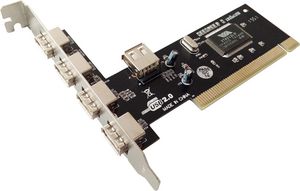 MicroConnect 4 + 1 Port USB 2.0 PCI Card Main chip : NEC720101 4  external ports + 1 internal port USB2.0