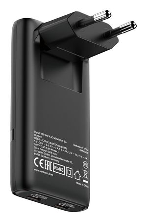 Verbatim Fold ?N? Go GaN Charger 65W  Eu Plug Black