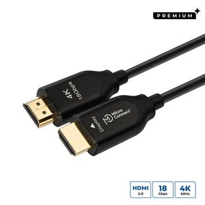 MicroConnect Premium High Speed Active  Optic HDMI 2.0 Cable 100m  HDMI 2.0 4K/  60Hz 4:4:4 Gold Plated connectors, Support HDR/ARC/EDID & HDCP2.2