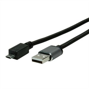 Roline USB 2.0 KABEL, REVERSIBLE,  USB-A: HAN - USB-MICRO B:  HAN, 3,0M, SORT