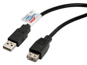 Roline USB 2.0 FORL?NGERKABEL,  USB-A: HAN - USB-A: HAN,  1,8M, SORT