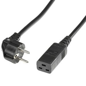 Roline STR?MKABEL, SCHUKO TIL C19,  SORT, 2,0 M
