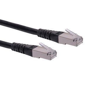 Roline PATCHKABEL KAT6 10 M S/FTP,  SORT, RJ45 M/SK?RM HAN:HAN