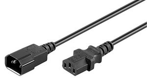 goobay Strøm IEC 60320 C14 Strøm IEC 60320 C13 Sort 3m Forlængerkabel til strøm