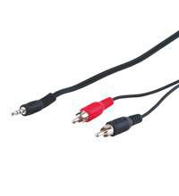 Goobay Audio kopieringskabel, 1,5m  med sk?rm, 2 x phono-han til  1 x minijack stereo