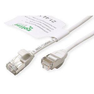 ROLINE GREEN U/FTP Patchkabel Cat.6A (Class EA), LSOH, slim, wei, 0,5 m