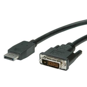 Value DisplayPort Kabel, DP - DVI  (24 + 1), Displayport: Han -  DVI: Han, 3,0m, Sort