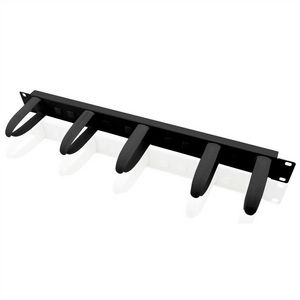 VALUE 48,26cm 19Zoll-Frontplatte 1HE mit 5 Kabelsen schwarz