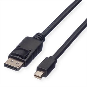 Roline GREEN DISPLAYPORT KABEL, DP -  MINI DP, HAN - HAN, SORT, 2M