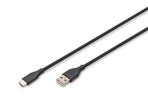 Digitus USB-C silicone connection  cable, 2m, black