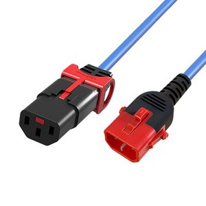 MicroConnect Powercord C13 IEC Lock+ - C14  IEC Lock Dual Locking blue  1,5m, PC3621