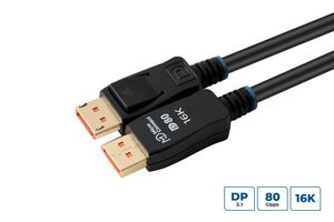 MicroConnect 16K DisplayPort 2.1 80Gbps  Cable 1m, Black