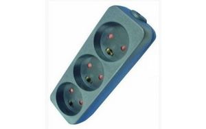 MicroConnect Danish power strip 3-way 1,5  m black (for installation  with detachable plug)