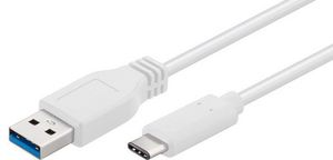 MicroConnect USB 3.2 Gen 1 C-A Cable, 2m White, for synching and  charging, Speed Rate at 5 Gbs