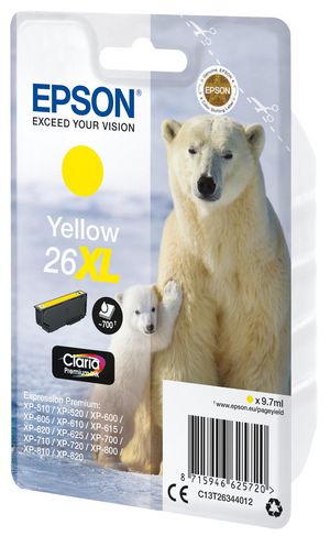 Epson 26XL - XL - gul - original - blæ