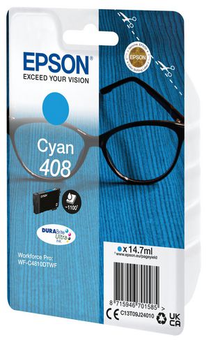 EPSON 6LB Singlepack Cyan 408 DURABrite Ultra Ink