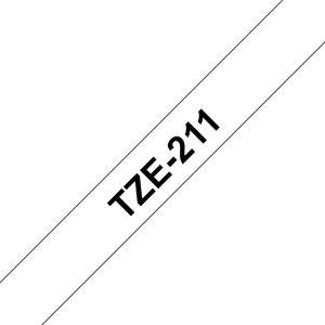 Brother Tape Black on White 6mm TZe211, Black on white, TZe,  Grey, Thermal Transfer, Brother, GL-100, PT-1000, PT-1000BM, PT-1010, PT-1010B,