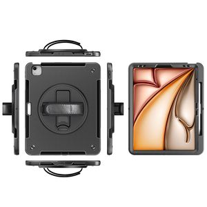 eSTUFF iPad Air 13  2026/2025/2024/iPad Pro 12.9  2022-2018 OHIO Defender Case with hand strap and shoulder strap. Black