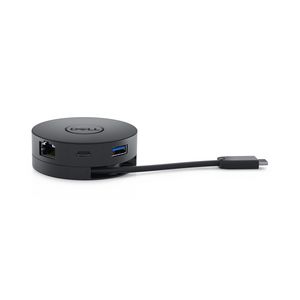 Dell DA300 USB-C Mobile Adapter DA300, Wired, USB 3.2 Gen 2  (3.1 Gen 2) Type-C, 10,100,1000 Mbit/s, Black, 3840 x 2160 pixels, Dell