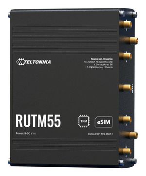 Teltonika Networks RUTM55 (without PSU) WiFi/5G  LTE router, RS232/RS485, dual  SIM, eSIM, 3-PIN power input