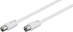 MicroConnect Coax M-F 5m White 75 Ohm Double Shielded