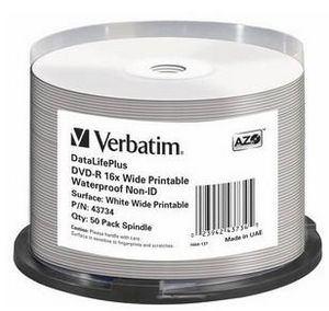 1x50 Verbatim DVD-R 4,7GB 16x Wide glossy waterproof print