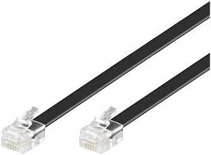 MicroConnect Modular Straight RJ12 6C/6P 6m Black, Flat Cable