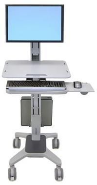ERGOTRON Work-Fit-C single LCD Card LD sit-stand bis 68,6cm 27 Zoll VESA 75x75 100x100mm max.12,3kg Anhebung bis 63cm