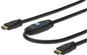 Digitus HDMI High Speed connection  cable, type A, w/ amp. M/M,  40.0m, Full HD, CE, gold, bl ble, type A, w/ amp. M/M, 40. m, Full HD, CE,