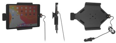 Brodit Holder for Locking  Active  holder with USB cable and  cig-plug adapter. With tilt swivel. With spring 753168, Tablet/UMPC, Active