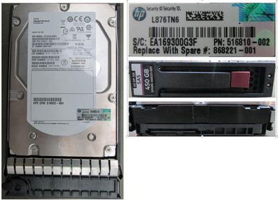 Hewlett Packard Enterprise HDD Hot Plug 450GB SAS 15K 3.5 Inch (LFF) (DP)