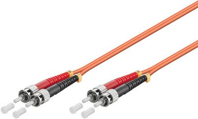 MicroConnect ST/UPC-ST/UPC 2m OM2 Fibre Patch Cable MM Duplex LSZH OD: 2mm, 0.3dB Orange