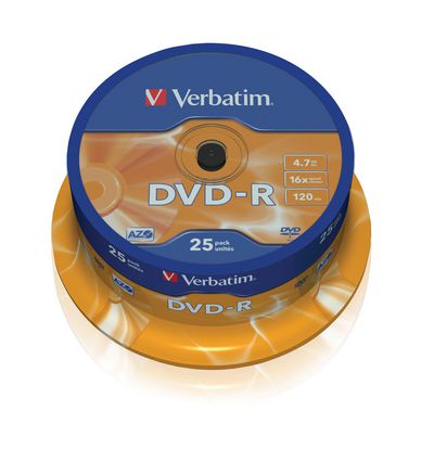 Verbatim DVD-R, General, 25X, 4.7GB 25 Pack