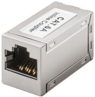 MicroConnect Modular Adapter Shielded RJ45 CAT6A To connect two network installation cables, pin out: 1:1, suitable for PoE+ according to IEEE 802.3at